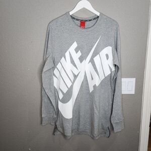 Nike Air Grey And White Crew Neck Sweater